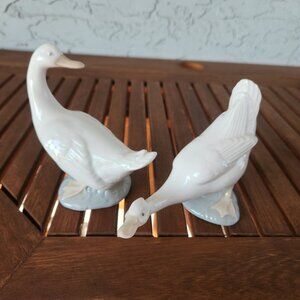 Vintage Nao by Lladro Porcelain Geese Figurines Pair Handmade in Spain